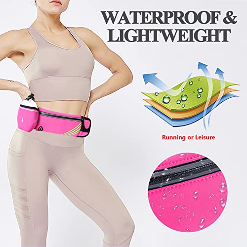 Running Belt Bag with Water Bottle,Waterproof Fanny Pack for Women Men,Waist Bag Fit Hiking Cycling Walking Workout Jogging Runners Pouch Phone iPhone 17 16 15 14 13 12 11 Pro Max Xs 16e Xr Plus Pink - color: 03-Pink