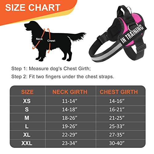 Essential Dog Harness, No Pull Pet Harness with 3 Side Rings for Leash Placement, No Choke, Reflective, Adjustable Pet Vest, Easy On-Off & Improved Control Handle (Rose, XXL(Neck:23-34",Chest:30-40")) - size: XXL(Neck:23-34",Chest:30-40")