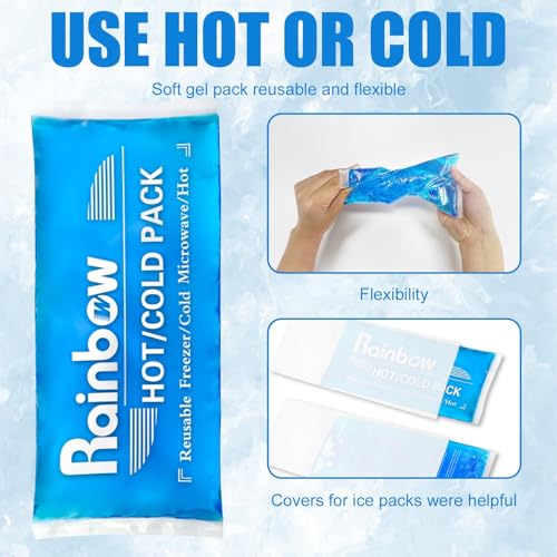 Gel Ice Packs for Injuries, 9.8" x 4.3", 4 Packs - color: Blue - 9.8" X 4.3" - 4 Ice Packs