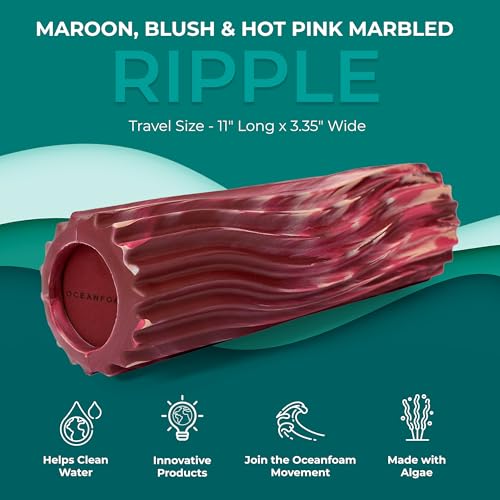 Oceanfoam Ripple Small Foam Roller (Maroon, Blush & Hot Pink Marbled) - color: Maroon, Blush & Hot Pink Marbled