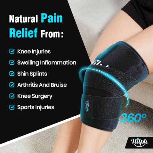 Hilph Knee Ice Pack Sleeve, Flexible Gel Ice Pack for Knee Pain Relief - size: Medium, style: For Knee & Elbow with Extra Strap