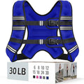 Zeerun Weighted Vest, 6/8/10/12/15/18/20/24/30LB for Men Women - color: Blue, size: 30 Lb