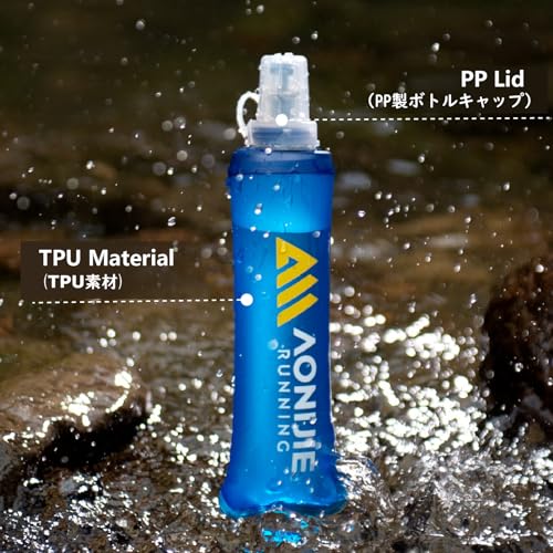 JEELAD Soft Folding Water Bottles TPU Collapsible Flask Hydration Pack Ideal for Running Hiking Cycling Outdoor - color: 500ml / 16.9oz - G - Pack of 2