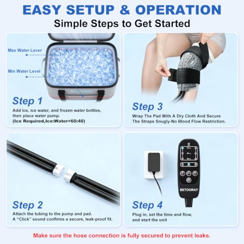 Ice Machine for Knee After Surgery, Portable Cold Therapy Machine, Knee Replacement Recovery System with Programmable Timer, 3 Speeds & 18 Hours Cooling, Pain Relief for Injuries Recovery