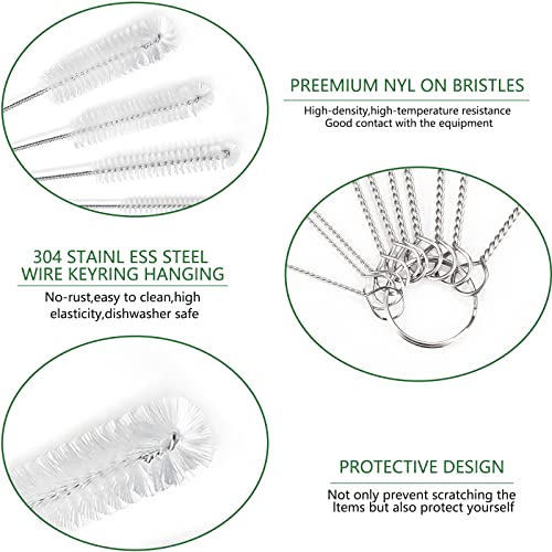 CiaraQ Bottle Cleaning Brushes, 9.8 Inch Nylon Tube Brush Set - color: White, size: 9.8 Inch (10pcs)