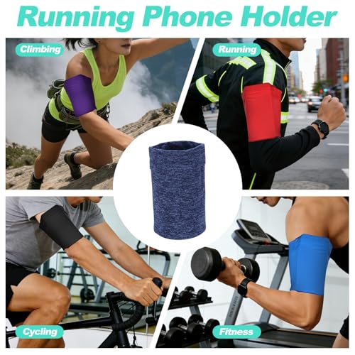 Cell Phone Armband Sleeve, Universal Sports Arm Band White/Blue - color: White & Blue