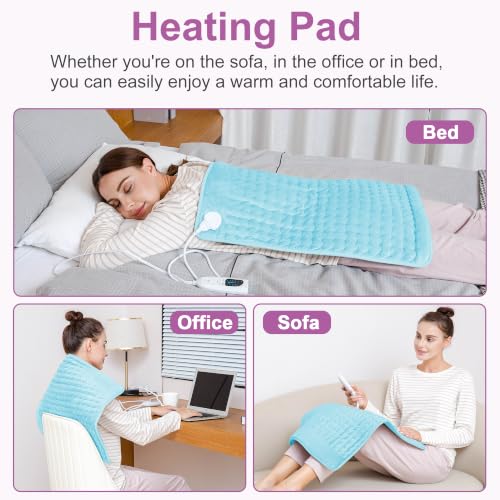 Heating Pad,Electric Heating Pad,Heating Pad for Back (LightBlue, 24"x20") - color: Babyblue, size: 24x20 Inch
