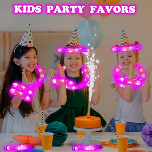 12-24 PCS Pink Glow Sticks Halloween Party Favors Toys for Kids Adults - style: Pink