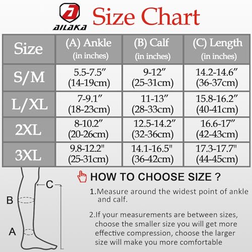 Ailaka Medical 15-20 mmHg Zipper Compression Socks for Women Men, 3 Pairs - color: Black Copper, size: Large/X-Large (3 Pair)