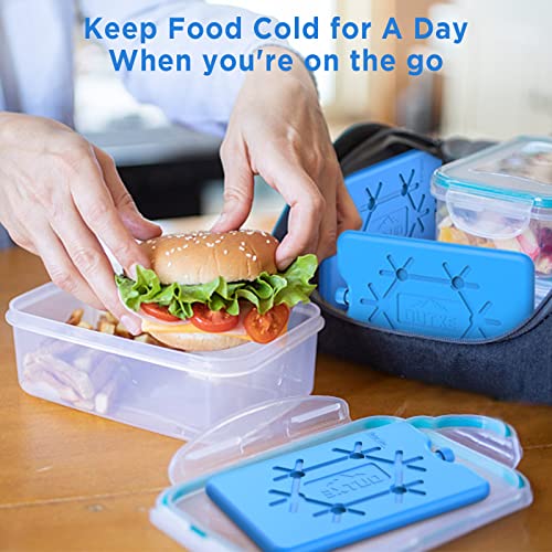 OUTXE Ice Packs for Lunch Box - Reusable Ultra-Thin Freezer Packs - Long-Lasting Cool Packs for Coolers, Keep Food Fresh and Cold in Lunch Boxes and breastmilk Bags - style: 4-Packs