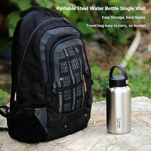 Stainless Steel Water Bottle 1050ml Wide Mouth with Loop Cap - color: With Loop Cap