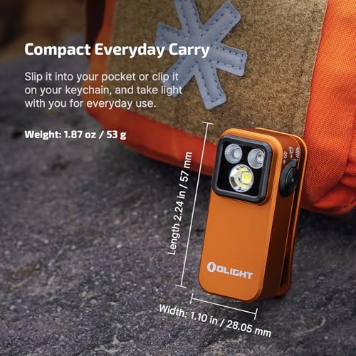 OLIGHT Oclip Pro S Rechargeable EDC Clip-on Flashlight, Orange - color: Orange