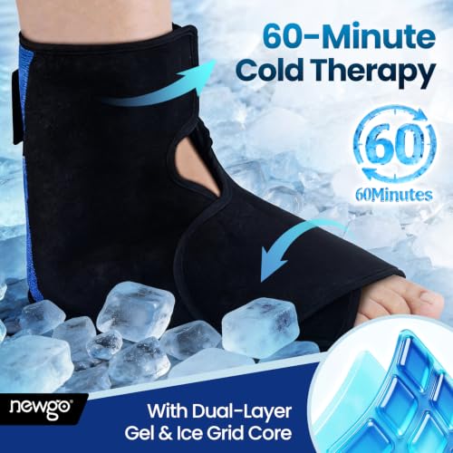 NEWGO Foot Ice Wrap, 60-Min Cold Therapy for Heel Pain & Plantar Fasciitis