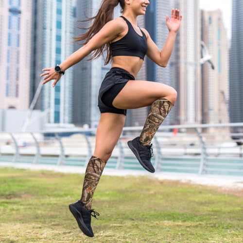 Compression Socks Women And Men For Nurses Travel Pregnancy Recovery Running Athletic - color: Camouflage Tree
