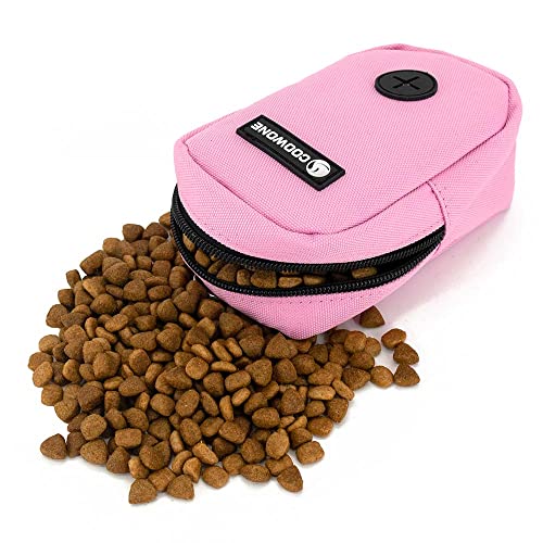 Dog Treat Pouch Dog Poop Bag Holder For Leashes, Pets Snack Container With Inner Mesh Bag, Puppy Supplies Perfect For Training And Walking - Hands Free Dog Waste Bag Dispenser -Dog Travel Accessories - color: Pink