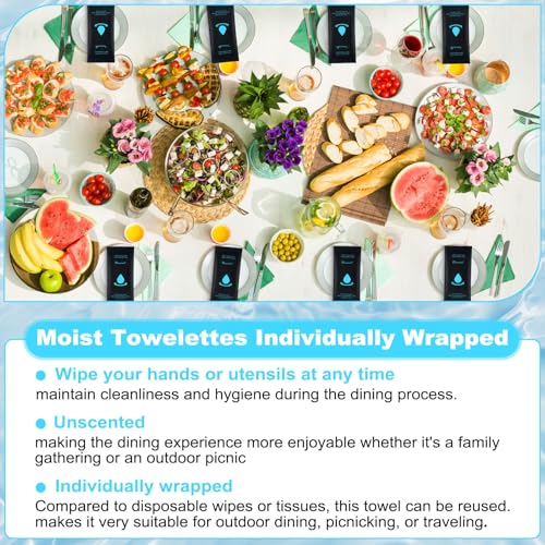 Hot or Cold Moist Cotton Towel Bulk Moist Towelettes Individually Wrapped - size: 1 Count (Pack of 400)