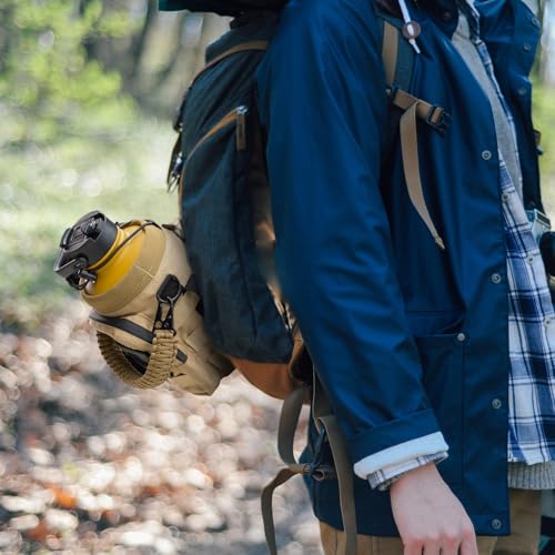 NATURE PIONEOR 32 64 128oz Tactical Water Bottle Pouch, MOLLE Bottle Holder - color: Khaki, size: 64OZ