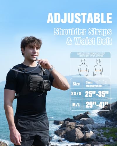 Zelvot Running Vest with 2L Water Bladder, Hydration Backpack, U.S. Design Patent, Lightweight Hydration Pack with Gear Holder, Reflective Chest Pack for Men Women - color: Black, size: X-Small-Small