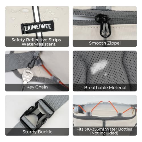 2L Fanny Pack for Women Men, Anti‑theft Waist Bag with RFID Blocking - color: Off-white