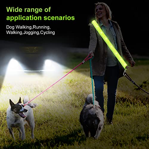 Aucuu LED Armband Rechargeable(2 Pack), High Visibility Reflective Running Gear, Running Lights for Runners, Light Up Armbands for Night Cycling, Walking, Running Gift for Men Women Kids - color: Shoulder Strap-Green