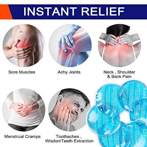 LotFancy Reusable Hand Warmer, 6 Click Activated Instant Heat Packs and 1 Wrap, Gel Heating Pad, Snap Hot Therapy Compress for Pain Relief, Outdoor & Small Portable Size - style: 6 Round+1 Wrap