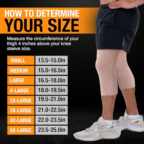 Doc Miller Knee Compression Sleeve Brace for Men & Women - color: Beige