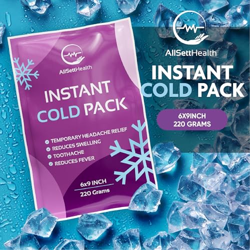 12 Pack Large Instant Ice Packs for Injuries, Disposable Cold Packs - size: 12 Pack (9" x 6")
