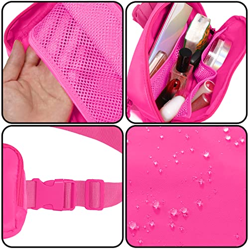 Amazerbst Belt Bag, Fanny Pack, Everywhere Belt Bag,40 Inch Adjustable Strap,for Women and Men,Waterproof - color: Rose Red