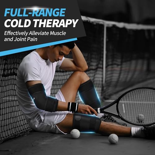 CAMBIVO Reusable Ice Pack Sleeve for Elbow – Hot & Cold Therapy Compression Brace for Tendonitis, Tennis Elbow, Bursitis, Arthritis, Arm & Calf Injuries, Pain Relief, Workout Recovery