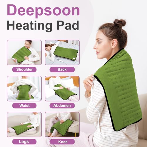 Heating Pad,Electric Heating Pad,Heating Pad for Back (GreenBlack, 24"x20") - color: Greenblack, size: 24x20 Inch