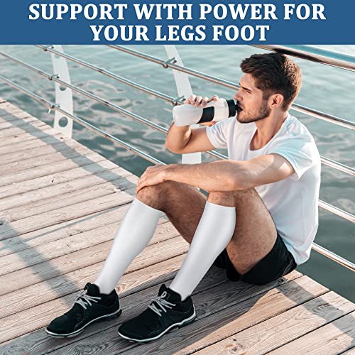 FEYHAY Copper Compression Socks (3 Pairs) 15-20 mmHg Circulation is Best Athletic & Daily for Men & Women, Running, Climbing - color: 04 White/White/White, size: Small-Medium