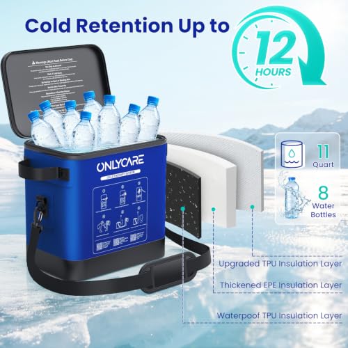 ONLYCARE Ice Machine for Knee After Surgery w/Programmable Timer - color: Dark Blue