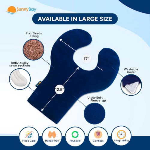 SunnyBay Weighted Heating Pad, Shoulder and Upper Back Wrap, Large, Navy - size: Large (Pack of 1)