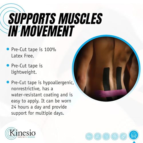Kinesio Tape - Pre-Cut Back Support - Optimized Athletic Tape Strips