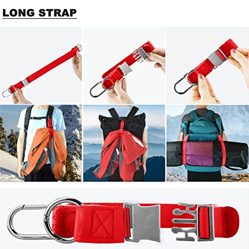 ZINZ Elastic Jacket Gripper Travel Strap with D-Ring Hooks and Buckle - color: Red