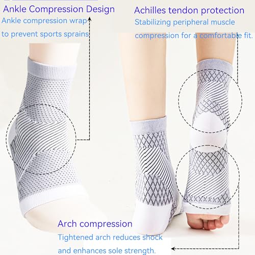 3Pairs Upgrade Neuropathy Socks for Men Women - 20-30 mmHg Soothe Relief Compression Socks - Open Toe Elastic Sock