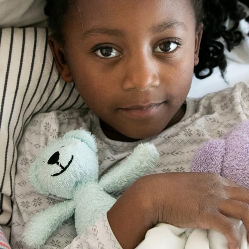 Thermal-Aid Zoo Mini — (Buckley the Blue Bear) — Mold-Resistant, Washable Hot & Cold Pack for Kids — Heating and Cooling Pad with Natural Corn Filling — Reusable Plush Toy - size: Mini Blue Bear