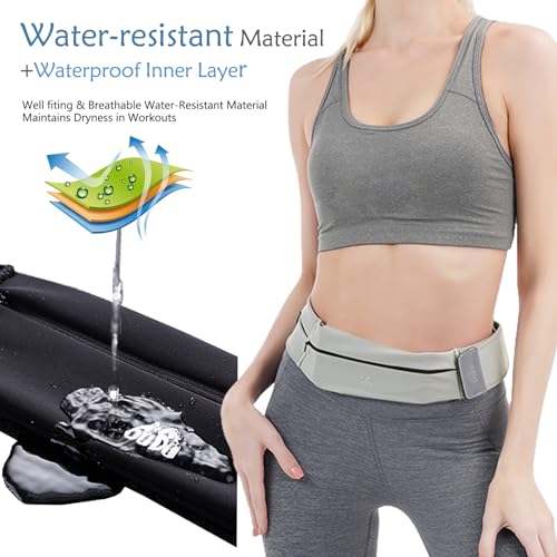 Slim Running Belt with Water Bottle - Runners Fanny Pack for Men & Women, Fits 7 inches Phones, Lightweight Waist Pack for Running Hiking Walking Jogging Climbing(Small)