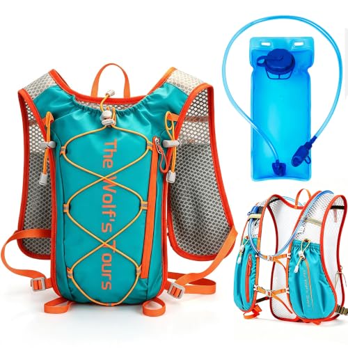 Lightweight Running Hydration Vest 2L Water Bladder for Women Men - color: Lake Blue, size: Vest + 2L Bladder