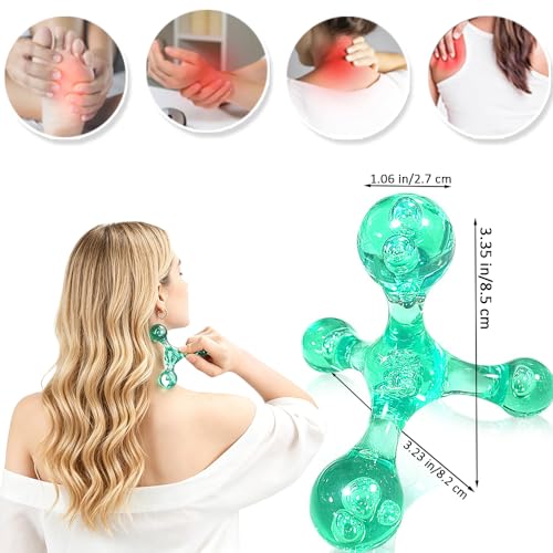 Triangle Relief Massage Ball, Mini Crystal Handheld Trigger Massager, Deep Muscle Tissue Palm Pressure Point Massage Tool, for Neck Shoulder Back Muscle Pain Relief, Transparent Green