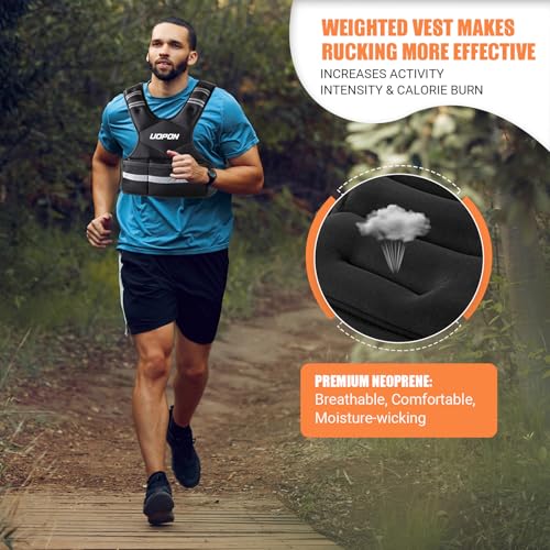 Adjustable Weighted Vest Women, 6-12 Lb Ruck Vest with 6 Ironsand weights - color: Black, size: 20-32 Lbs