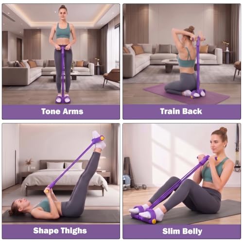 Pedal Resistance Band with Handle,25‑55 lbs Available,Full-Body Workout