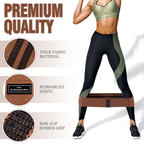 Lenwen 12 Pcs Fabric Resistance Bands Bulk - color: Dark Brown