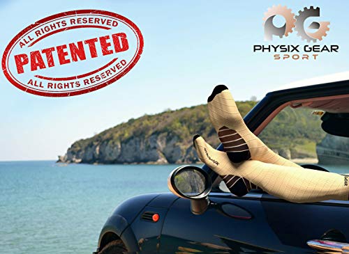 Physix Gear Compression Socks 20-30 mmHg - Men & Women - Running, Nurses, Shin Splints, Flight, Travel - color: Nude/Beige, size: Large-X-Large