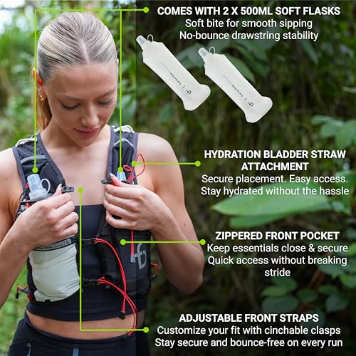 FlipBelt Tahoe Hydration Vest | Ultralight Trail Running Vest - color: Phantom Navy, size: Medium
