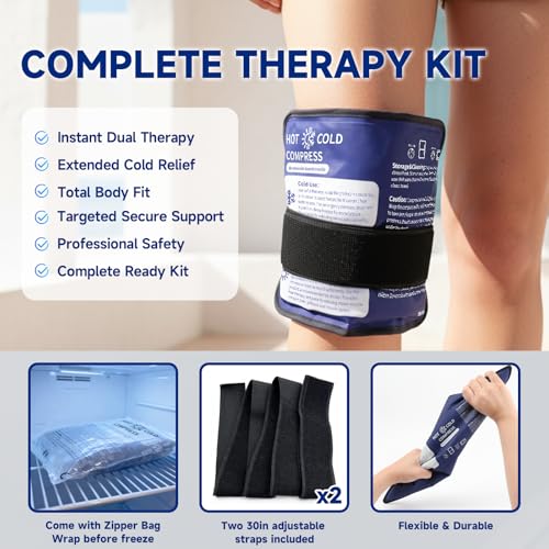 Gel Soft Flexible Ice Pack for Injuries - 1 Pack (Large: 10.5"x14.5") Reusable Hot & Cold Compress for Pain Relief, Freezer Cold Pack for Hip, Shoulder, Knee - Cooling Gel Pad for Swelling, Bruises