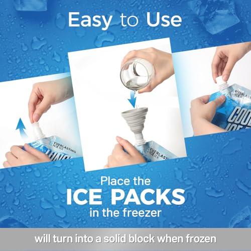 Everlasting Ice RX Reusable Ice Packs for Cooler (4 Pack) Up to 48 Hours Freezer Packs for Coolers and Lunch Boxes Cooler Ice Packs for Lunch Box, Camping, Fishing, Beach, Road Trips - size: Medium 7.5" x 6.5" (8 Pack)