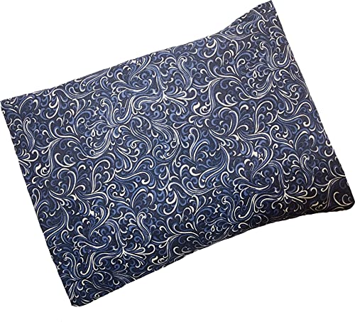 Microwavable Corn Filled Heating Pad and Cold Pack/Washable 100% Cotton Cover (Breezy -Navy, 7.5in W x 11in L) - size: 7.5in W x 11in L, style: Breezy -Navy