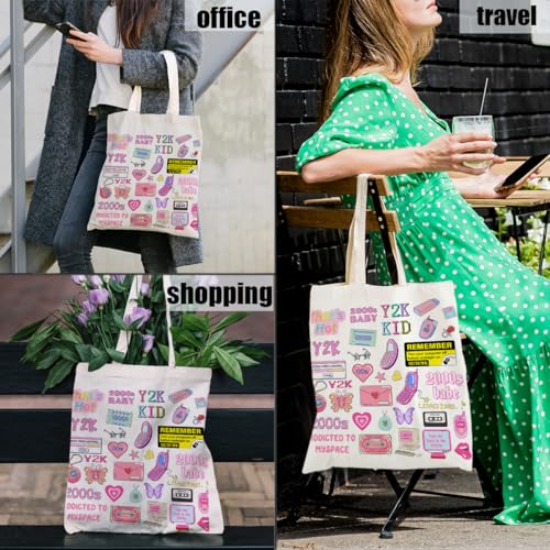 Canvas Tote Bag Gift for Women Girls Friends Shopping Beach Vacation Canvas Tote Bag - color: Y2k