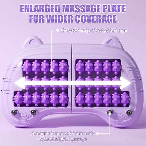 Foot Roller Massager for Plantar Fasciitis Pain Relief, Large Size Under Desk Feet Massage, Manual Acupressure Tool, Eases Pain & Cold Feet, Boosts Circulation, Split Portable & Washable，Purple